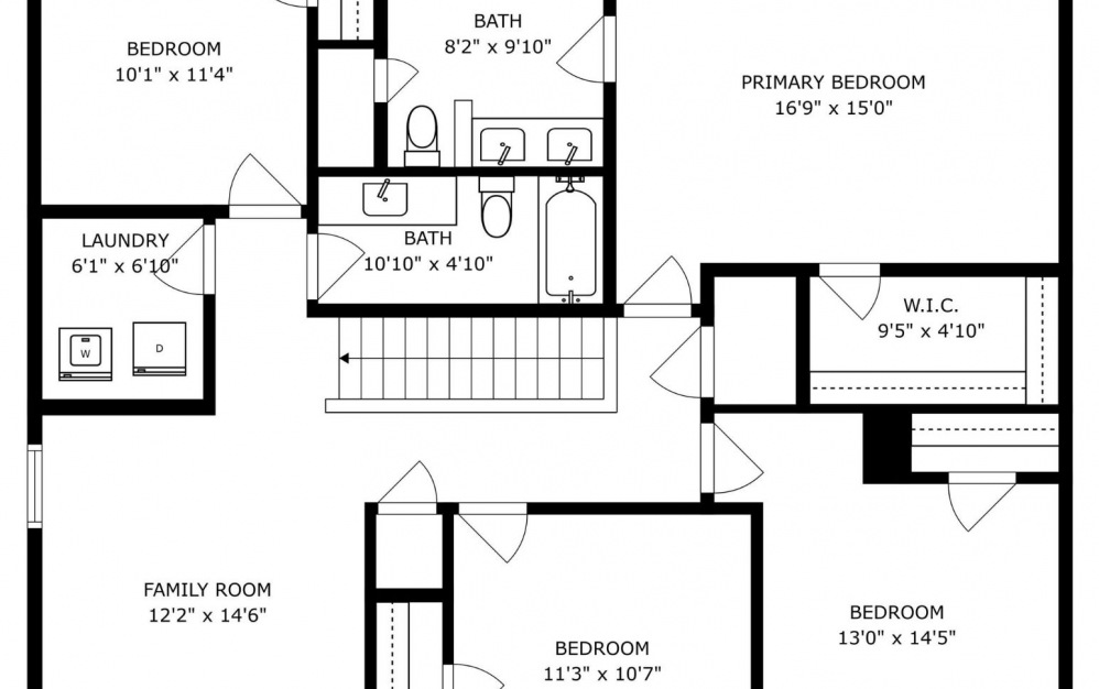 Oak - 4 bedroom floorplan layout with 2.5 baths and 2337 square feet. (Floor 2 / 2D)